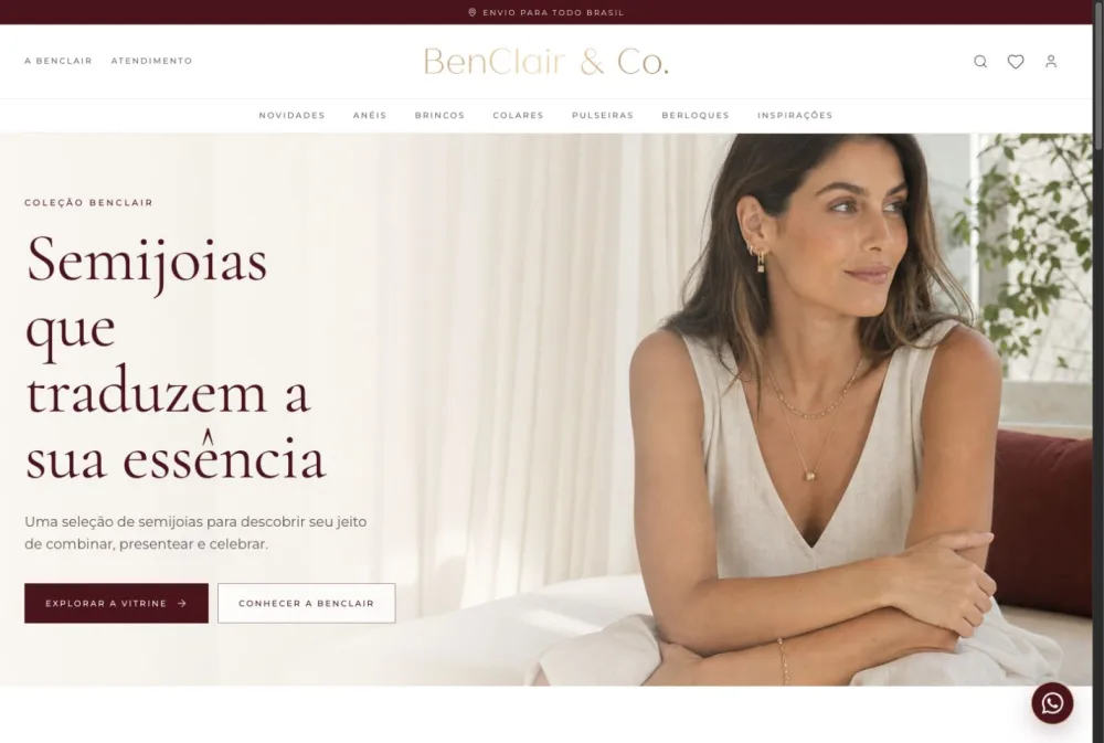 Página do site BenClair & Co.
